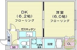 KDビル 1DKの間取図画像