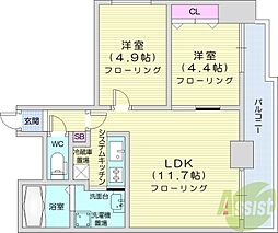 ブロックヒルズ 2LDKの間取図画像