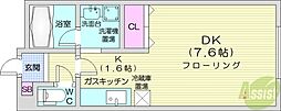 Sun-Terrace宮の森 ワンルームの間取図画像