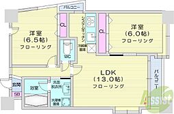 ノヴァ大通-2 2LDKの間取図画像