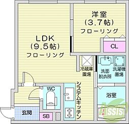 VillageSoen 1LDKの間取図画像