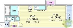 アラン札幌イースト 1DKの間取図画像