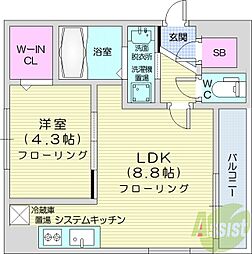 スペチアーレ大通 1LDKの間取図画像
