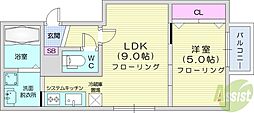 カーサ・フォレスト麻生 1LDKの間取図画像
