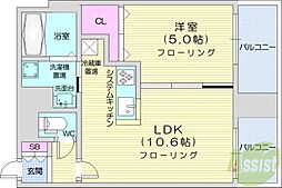 e′clair 1LDKの間取図画像