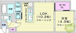 アッパーヴィレッジ栄町 1LDKの間取図画像