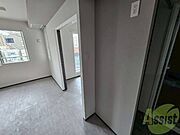 こちらに冷蔵庫を置けます。調理時の動線もばっちり効率的。