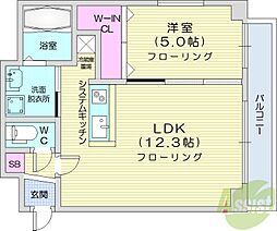 S-RESIDENCE円山表参道 1LDKの間取図画像