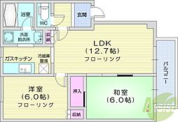 シームリーハイツ 2LDKの間取図画像