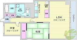 サンシャインビルパシフィック南3条 2LDKの間取図画像