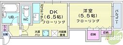 クレセント細川北25条 1DKの間取図画像