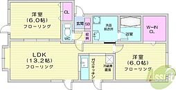 フォーレスト452 2LDKの間取図画像