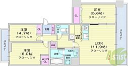 グランファーレ伏見グランシャリオ 3LDKの間取図画像