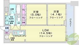 パークアクシス札幌植物園前 2LDKの間取図画像