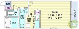 マリオン桑園 1Kの間取図画像