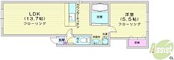 メゾンセリオ北34 1LDKの間取図画像