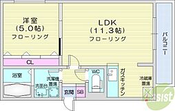 フェイバリト麻生 1LDKの間取図画像