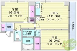 レジデンスカトウ 2LDKの間取図画像