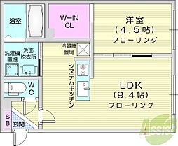 ディモーラN12 1LDKの間取図画像