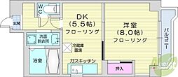 ドミ18ロイヤル 1DKの間取図画像
