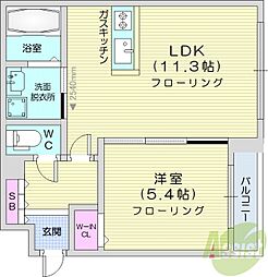 ミエル 1LDKの間取図画像