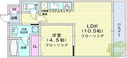JPnoie円山表参道 1LDKの間取図画像