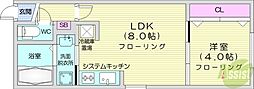 阿部亮財団ビル 1LDKの間取図画像