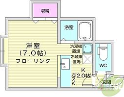 ライフステージ北26条 ワンルームの間取図画像