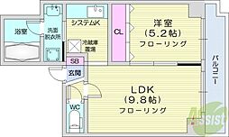 ISグランデ札幌 1LDKの間取図画像