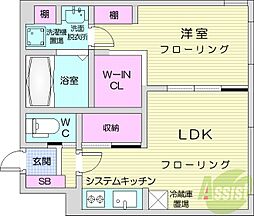札幌市中央区北八条西20丁目マンション 1LDKの間取図画像