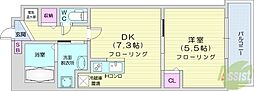 イリオス中島公園 1DKの間取図画像