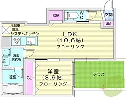 Residencia麻生中央 1LDKの間取図画像