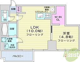 LAVERA大通公園 1LDKの間取図画像