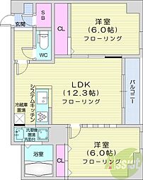 シティレジデンスソウエン 2LDKの間取図画像