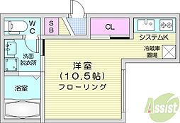 セリーンガーデン桑園 1Kの間取図画像