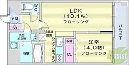 レガーロ美術館通 1LDKの間取図画像
