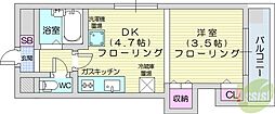 INOVE札幌大通南 1DKの間取図画像