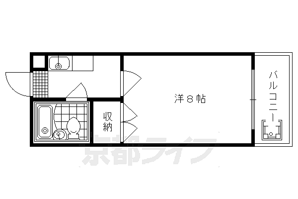 レックスつばき第6ビル 305｜京都府京都市右京区太秦東蜂岡町(賃貸マンション1K・3階・20.51㎡)の写真 その2