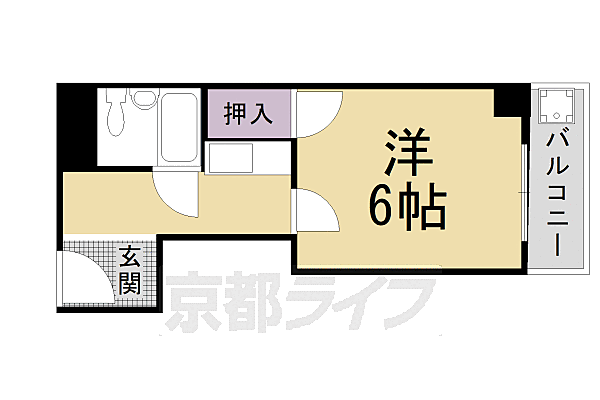 上野マンション 305｜京都府京都市北区大宮東小野堀町(賃貸マンション1K・3階・19.22㎡)の写真 その2