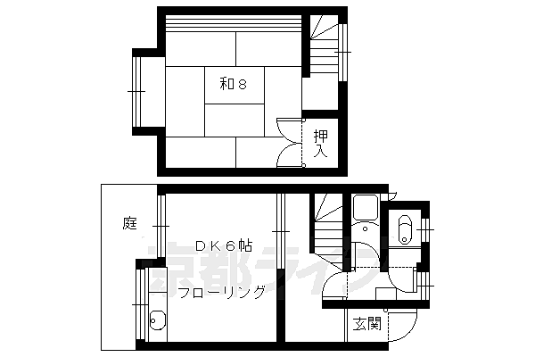 大徳寺の貸家 4｜京都府京都市北区紫野大徳寺町(賃貸テラスハウス1LDK・--・30.00㎡)の写真 その2