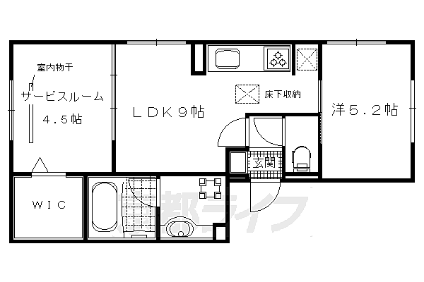 セジュール西賀茂 105｜京都府京都市北区大宮中総門口町(賃貸アパート1SLDK・1階・44.63㎡)の写真 その2