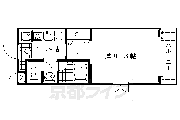 オフージュ・葛野 301｜京都府京都市右京区西京極葛野町(賃貸マンション1K・3階・21.83㎡)の写真 その2