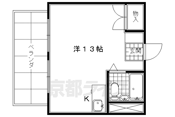 京都府京都市下京区粉川町(賃貸マンション1K・4階・25.81㎡)の写真 その2