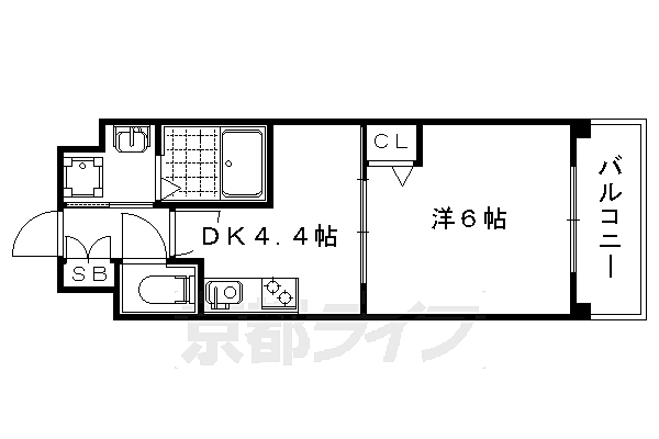 アクアプレイス京都三条朱雀 207｜京都府京都市中京区壬生上大竹町(賃貸マンション1DK・2階・26.04㎡)の写真 その2