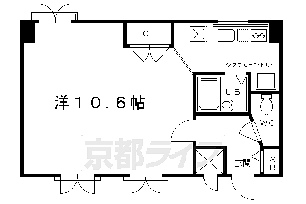 Ｄ’ｓ　ＬＹＲＡ 213｜京都府京都市右京区西院西寿町(賃貸マンション1K・2階・27.58㎡)の写真 その2