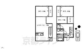 梅津タウンハウス G ｜ 京都府京都市右京区梅津上田町（賃貸テラスハウス3LDK・--・68.76㎡） その2