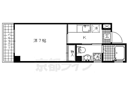 サンパティック伍番館 4階1Kの間取り