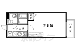 フラッティ上七軒 1階1Kの間取り