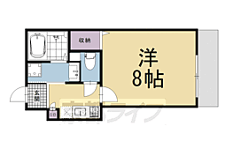 Ｇｌａｄｖｉｓ二条式部 1階1Kの間取り