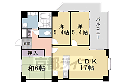 JR山陰本線 丹波口駅 徒歩10分の賃貸マンション 7階3LDKの間取り
